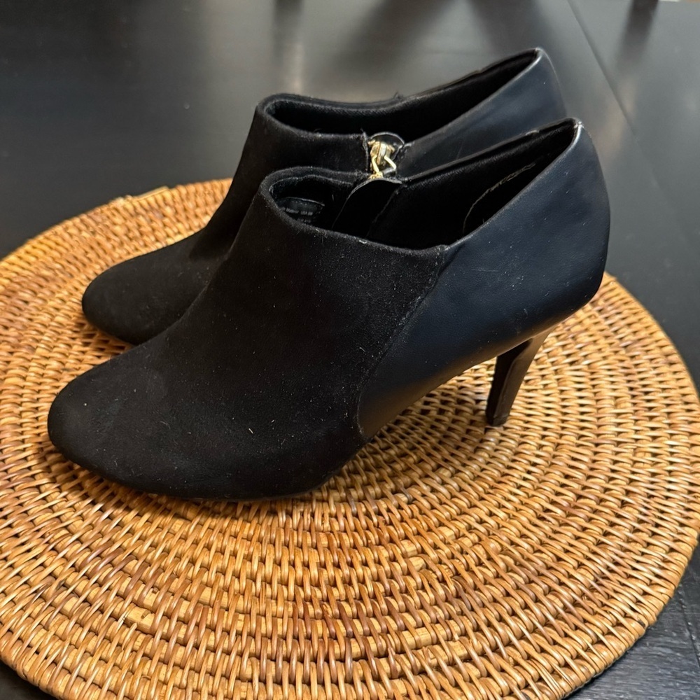 Dex flex‎ Black Leather Shoes ankle boots heels 9W